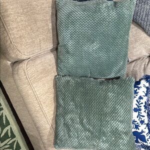 Textured Green Throw Pillows